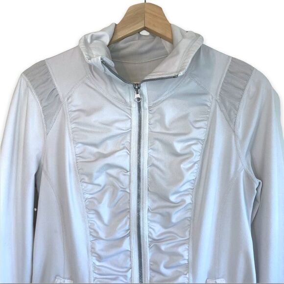 Zella White Ruched Athletic Jacket - Picture 2 of 9